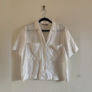 Everlane The Linen Workwear Shirt Women’s Sz M White